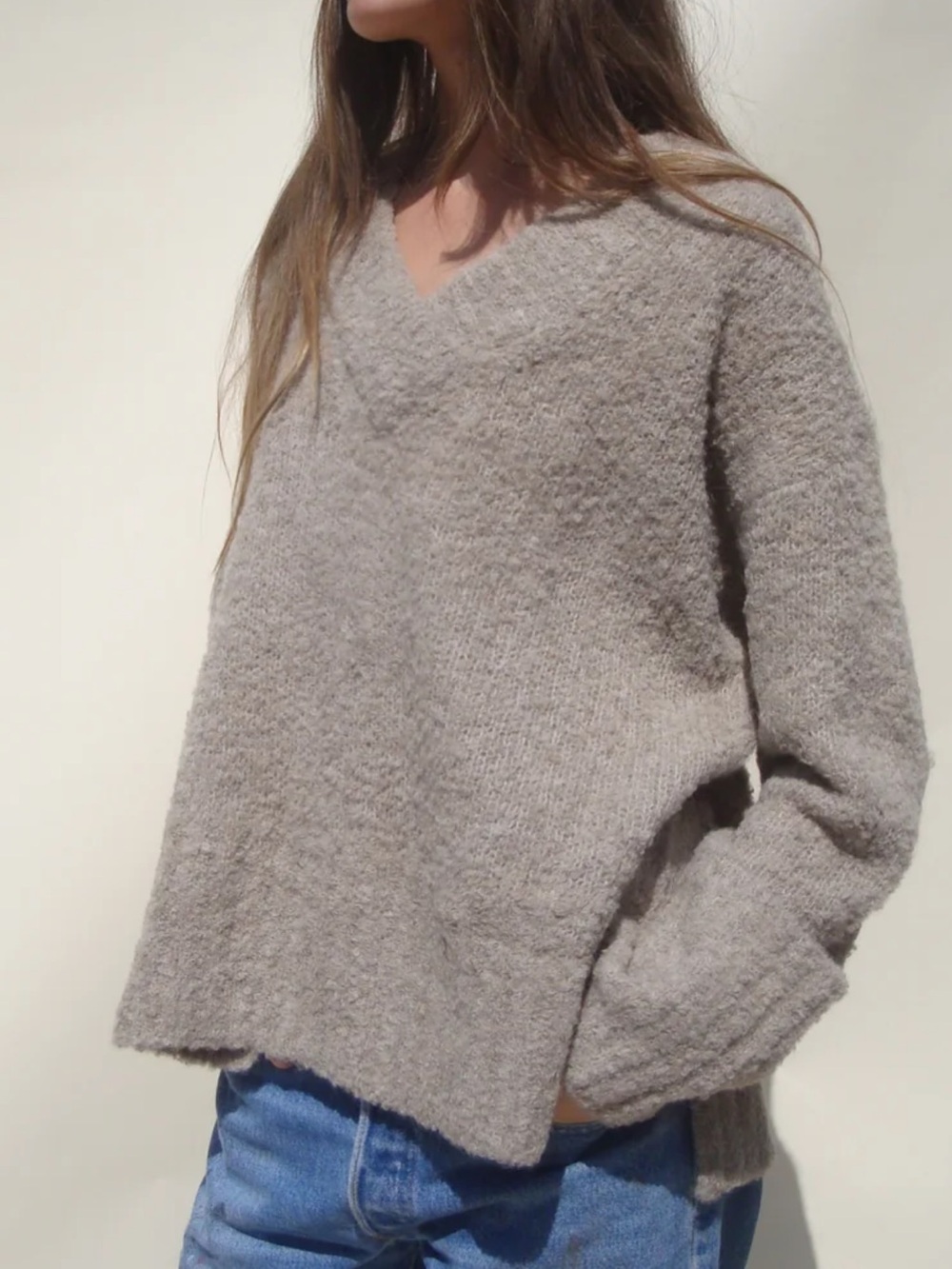 BNWT Emma Rothkopf Misha V Neck Sweater - Camel XS/S